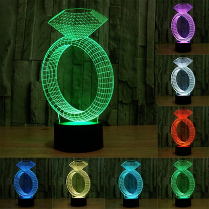 Diamond Ring Style 3D Touch Switch Control LED Light , 7 Color Discoloration Creative Visual Stereo Lamp Desk Lamp Night Light - Novelty Lighting by buy2fix | Online Shopping UK | buy2fix
