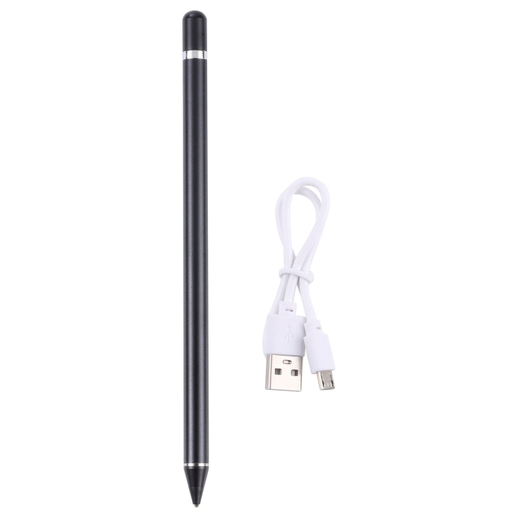 Pencil Universal Rechargeable Active Capacitive Stylus Pen with Magnetic Cap(Black) - Stylus Pen by buy2fix | Online Shopping UK | buy2fix