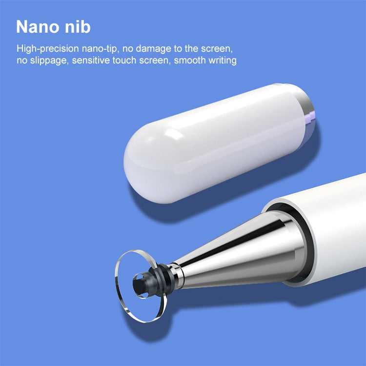 Universal Nano Disc Nib Capacitive Stylus Pen with Magnetic Cap & Spare Nib (White) - Stylus Pen by buy2fix | Online Shopping UK | buy2fix