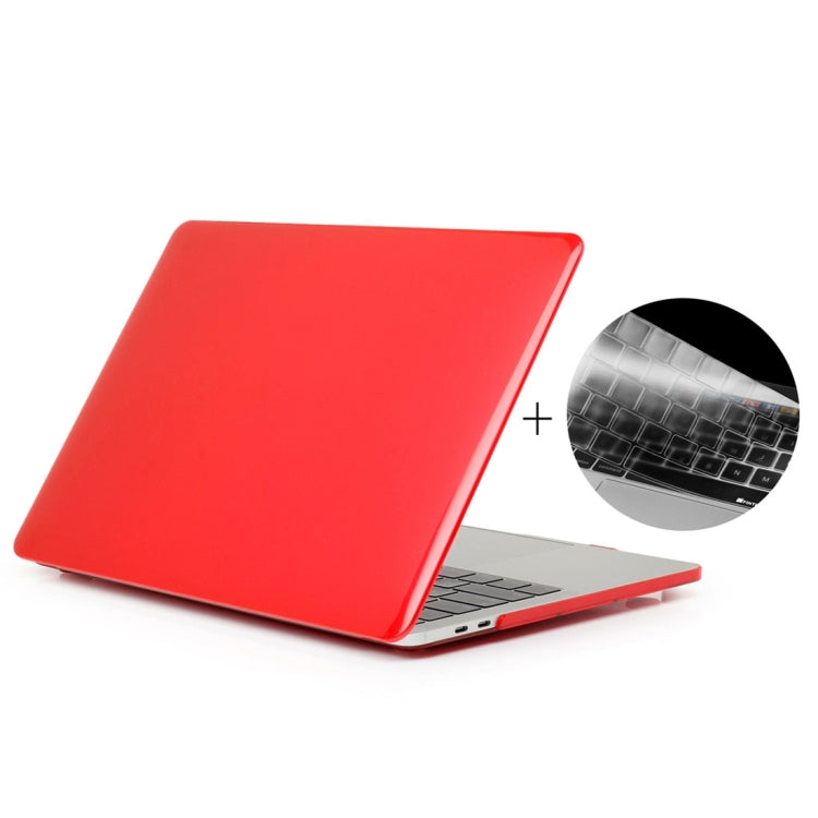 ENKAY Hat-Prince 2 in 1 Crystal Hard Shell Plastic Protective Case + Europe Version Ultra-thin TPU Keyboard Protector Cover for 2016 MacBook Pro 13.3 Inch without Touch Bar (A1708) (Red) - MacBook Pro Cases by ENKAY | Online Shopping UK | buy2fix