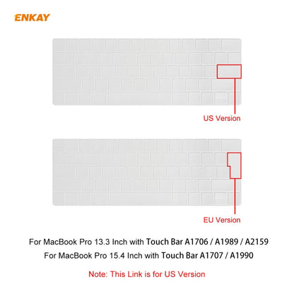 ENKAY TPU Keyboard Protector Cover for MacBook Pro 13.3 inch A1706 / A1989 / A2159 & Pro 15.4 inch A1707 / A1990 (withTouch Bar) , US Version - Keyboard Protector by ENKAY | Online Shopping UK | buy2fix