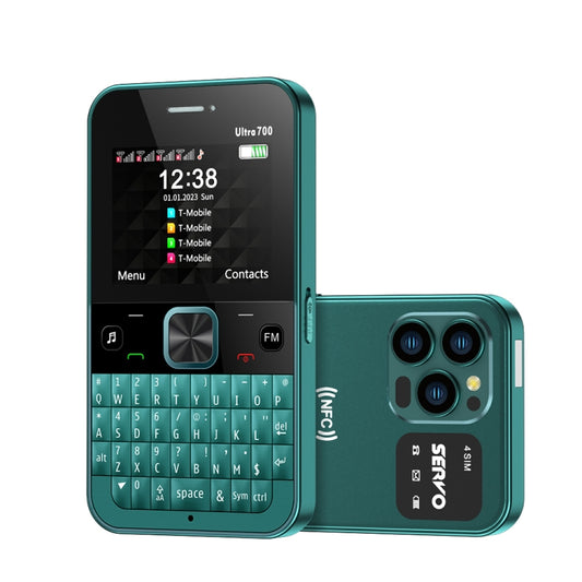 SERVO U700, 2.4 inch, MTK6261D, 58 Full Keyboards, Support Bluetooth, FM, NFC, Quick Dial, Flashlight, GSM, Quad SIM (Green) - SERVO by SERVO | Online Shopping UK | buy2fix