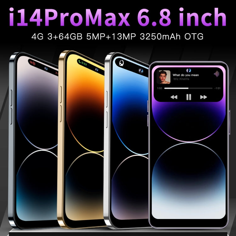 i14ProMax C58, 3GB+64GB, 6.8 inch Screen, Face Identification, Android 8.1 MMTK6737 Quad Core, OTG, Network: 4G (Black) -  by buy2fix | Online Shopping UK | buy2fix