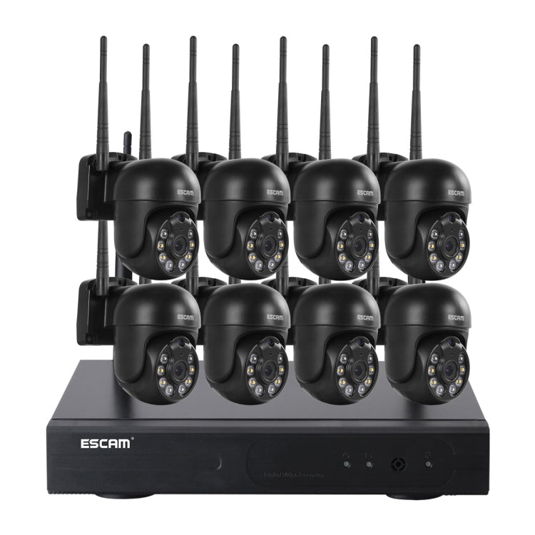 ESCAM WNK618 3.0 Million Pixels 8-channel Wireless Dome Camera HD NVR Security System, Support Motion Detection & Two-way Audio & Full-color Night Vision & TF Card, AU Plug - Dome Camera by ESCAM | Online Shopping UK | buy2fix