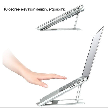 Laptop Height Extender Holder Stand Folding Portable Computer Heat Dissipation Bracket, Size: 22.3x23.5x1.3cm (Silver) - MacBook Holder by buy2fix | Online Shopping UK | buy2fix