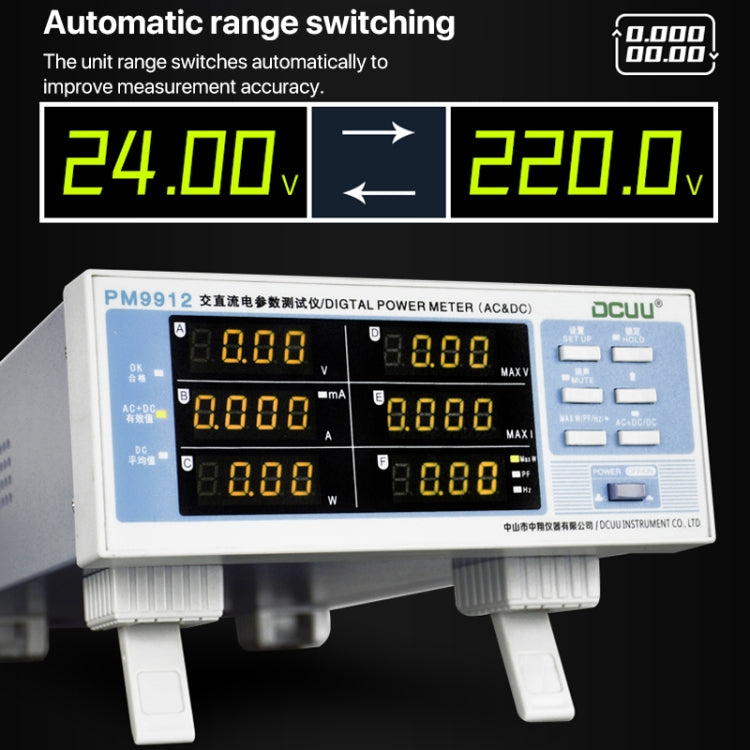 DCUU PM9912 Intelligent Electrical Parameters Measuring Instrument(EU Plug) - Current & Voltage Tester by buy2fix | Online Shopping UK | buy2fix