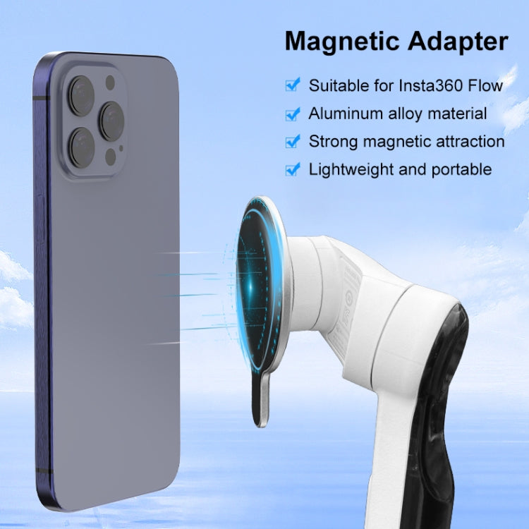 PULUZ For Insta360 FLow Gimbal Magnetic MagSafe Adapter Phone Holder (Silver) - Mount & Holder by PULUZ | Online Shopping UK | buy2fix