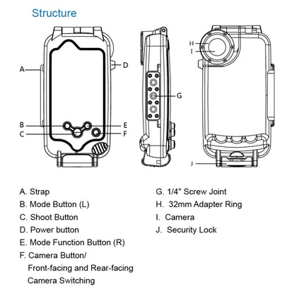 For iPhone X / XS PULUZ 40m/130ft Waterproof Diving Case, Photo Video Taking Underwater Housing Cover(Transparent) - More iPhone Cases by PULUZ | Online Shopping UK | buy2fix