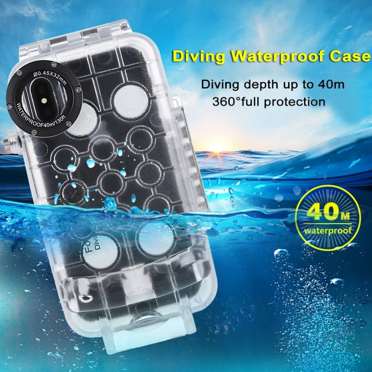 For iPhone X / XS PULUZ 40m/130ft Waterproof Diving Case, Photo Video Taking Underwater Housing Cover(Transparent) - More iPhone Cases by PULUZ | Online Shopping UK | buy2fix