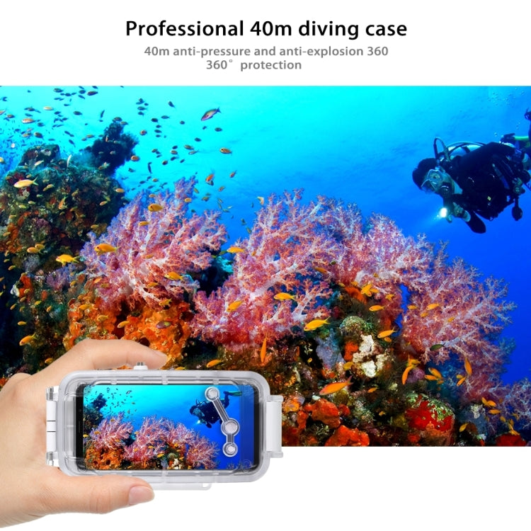 PULUZ 40m/130ft Waterproof Diving Case for Galaxy S9+, Photo Video Taking Underwater Housing Cover, Only Support Android 8.0.0 or below(White) - Galaxy Phone Cases by PULUZ | Online Shopping UK | buy2fix