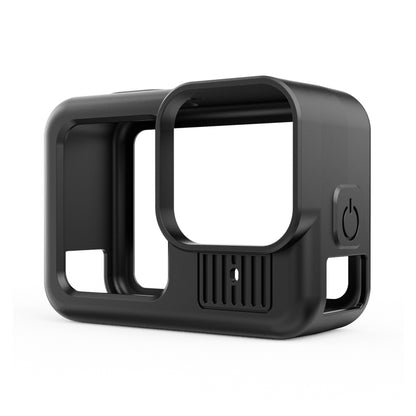 For GoPro HERO13 Black PULUZ Silicone Protective Case Cover with Wrist Strap & Lens Cover (Black) - Silicone Cases by PULUZ | Online Shopping UK | buy2fix