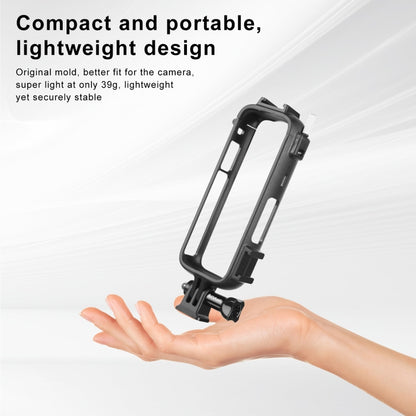 For Insta360 X4 PULUZ Cold Shoe PC Plastic Protective Frame with Adapter Mount & Screw (Black) - Mount & Holder by PULUZ | Online Shopping UK | buy2fix