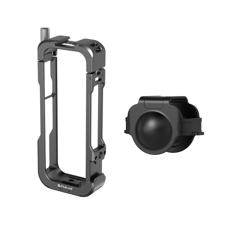 For Insta360 X4 PULUZ Metal Protective Cage Rig Housing Frame with Lens Cover (Black) - Mount & Holder by PULUZ | Online Shopping UK | buy2fix