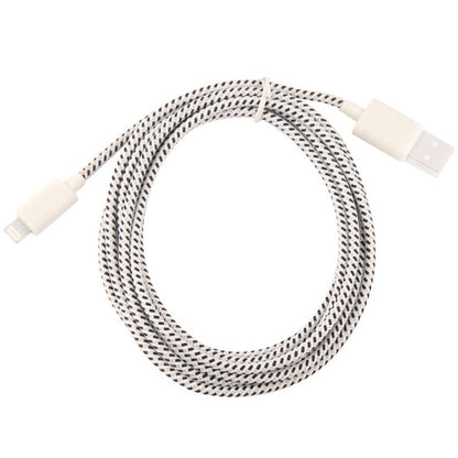 1m Nylon Netting Style USB 8 Pin Data Transfer Charging Cable for iPhone, iPad(White) - Normal Style Cable by buy2fix | Online Shopping UK | buy2fix