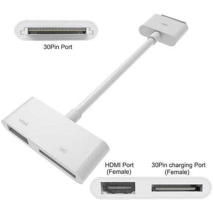 Digital AV HDMI Adapter to HDTV For New iPad (iPad 3) / iPad 2 / iPad / iPhone 4 & 4S / iPod Touch 4(White) - Converter & Adapter by buy2fix | Online Shopping UK | buy2fix