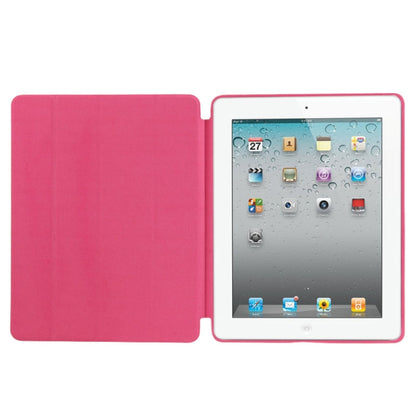 4-folding Slim Smart Cover Leather Case with Holder & Sleep / Wake-up Function for iPad 4 / New iPad (iPad 3) / iPad 2(Magenta) - iPad 4 & 3 & 2 Cases by buy2fix | Online Shopping UK | buy2fix