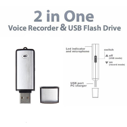 USB Voice Recorder + 16GB USB Flash Disk - U-Disk Recorder by buy2fix | Online Shopping UK | buy2fix