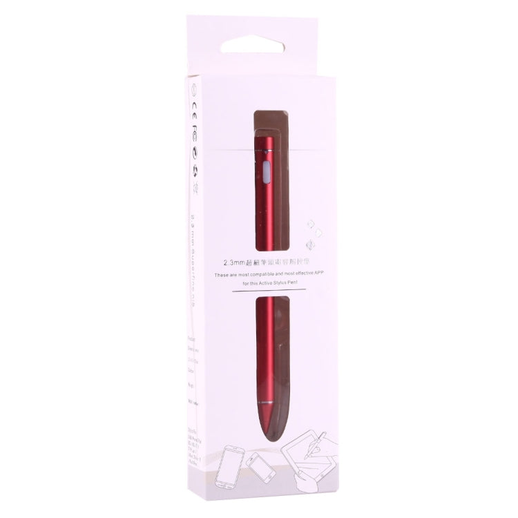 Universal Rechargeable Capacitive Touch Screen Stylus Pen with 2.3mm Superfine Metal Nib, For iPhone, iPad, Samsung, and Other Capacitive Touch Screen Smartphones or Tablet PC(Red) - Stylus Pen by buy2fix | Online Shopping UK | buy2fix