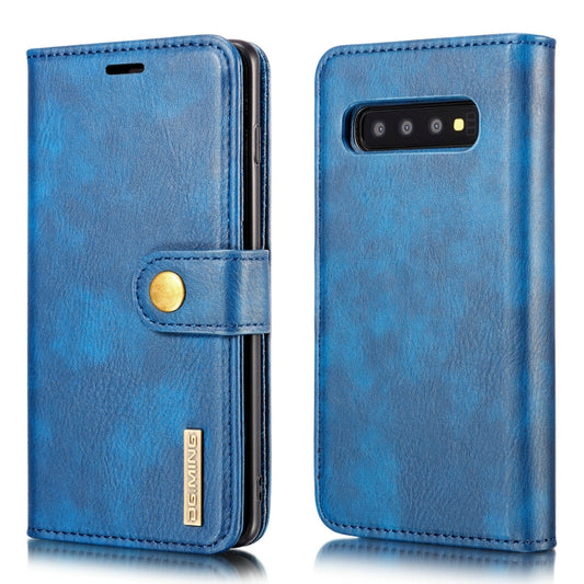 DG.MING Crazy Horse Texture Flip Detachable Magnetic Leather Case for Samsung Galaxy S10 E, with Holder & Card Slots & Wallet(Blue) - Galaxy Phone Cases by DG.MING | Online Shopping UK | buy2fix