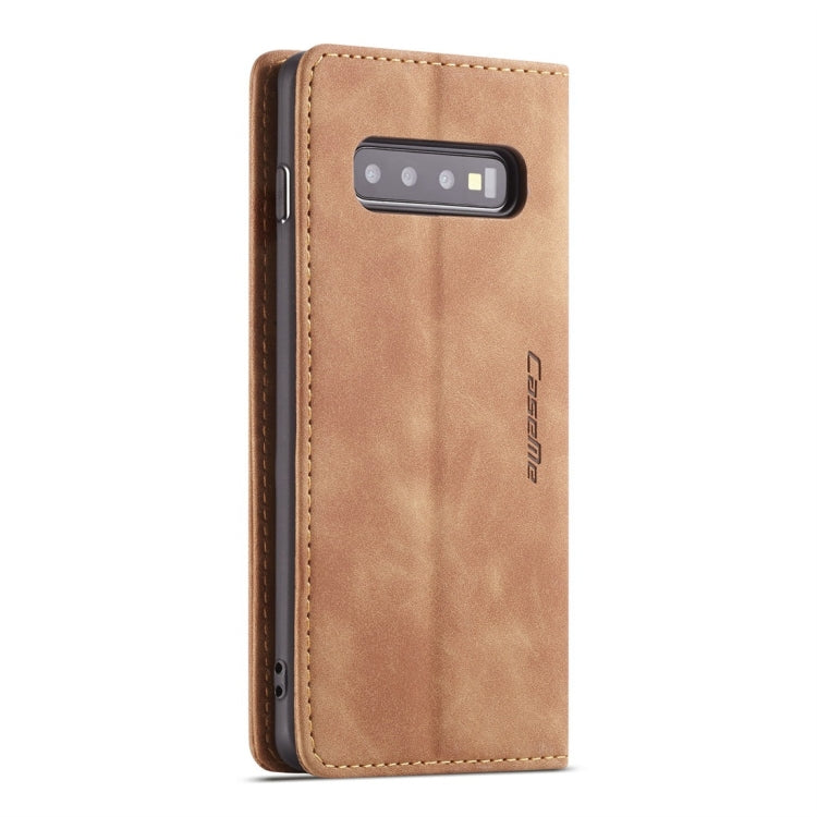 CaseMe-013 Multifunctional Retro Frosted Horizontal Flip Leather Case for Galaxy S10, with Card Slot & Holder & Wallet (Brown) - Galaxy Phone Cases by CaseMe | Online Shopping UK | buy2fix