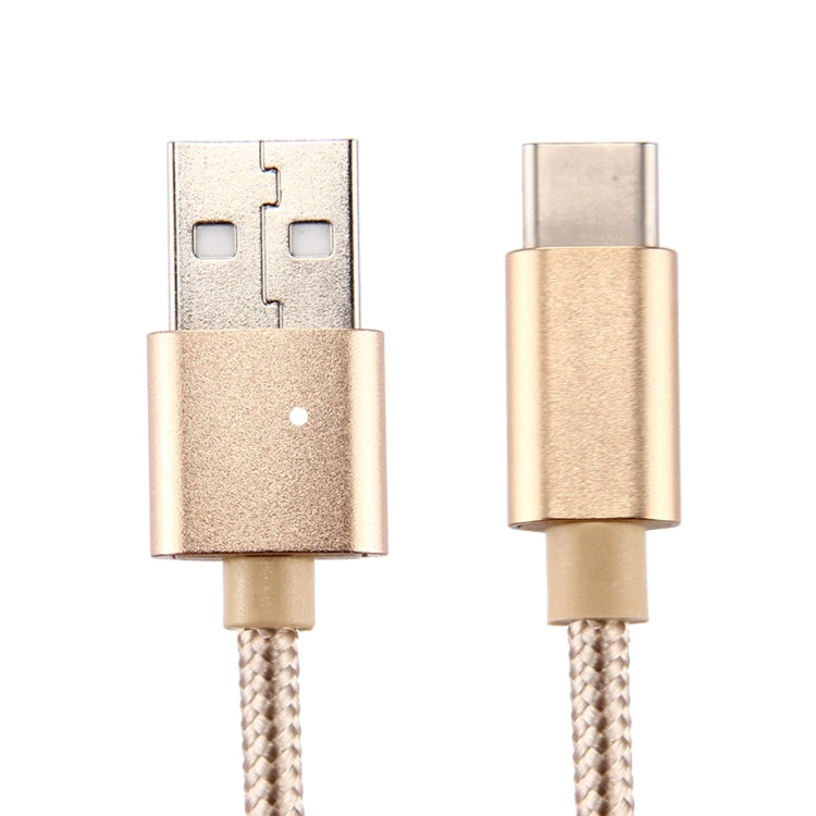 Knit Texture USB to USB-C / Type-C Data Sync Charging Cable, Cable Length: 1m, 3A Total Output, 2A Transfer Data(Gold) - USB-C & Type-C Cable by buy2fix | Online Shopping UK | buy2fix