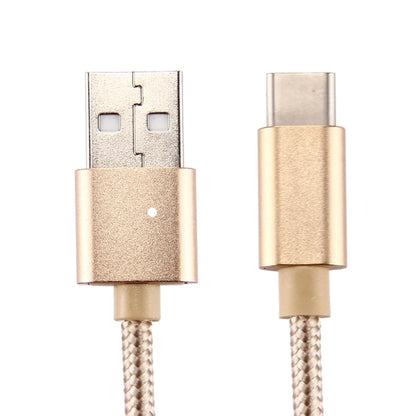 Knit Texture USB to USB-C / Type-C Data Sync Charging Cable, Cable Length: 1m, 3A Total Output, 2A Transfer Data(Gold) - USB-C & Type-C Cable by buy2fix | Online Shopping UK | buy2fix