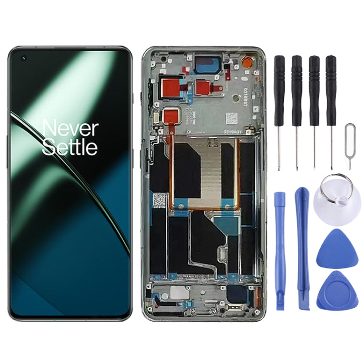 For OnePlus 11 PHB110 CPH2449 CPH2447 Original AMOLED LCD Screen Digitizer Full Assembly with Frame (Black) - LCD Screen by buy2fix | Online Shopping UK | buy2fix
