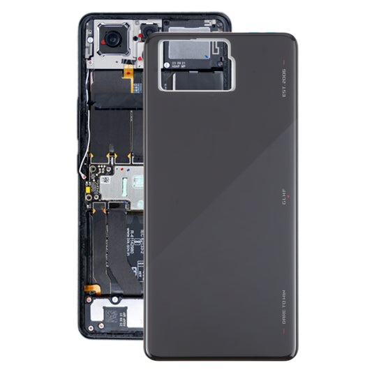 For Asus ROG Phone 8 Pro AI2401 AI2401_A Global Original Glass Battery Back Cover(Bright Black) - Back Cover by buy2fix | Online Shopping UK | buy2fix