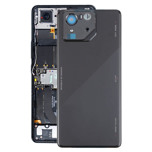 For Asus ROG Phone 8 Pro AI2401 AI2401_A Global Original Glass Battery Back Cover with Camera Frame(Bright Black) - Back Cover by buy2fix | Online Shopping UK | buy2fix