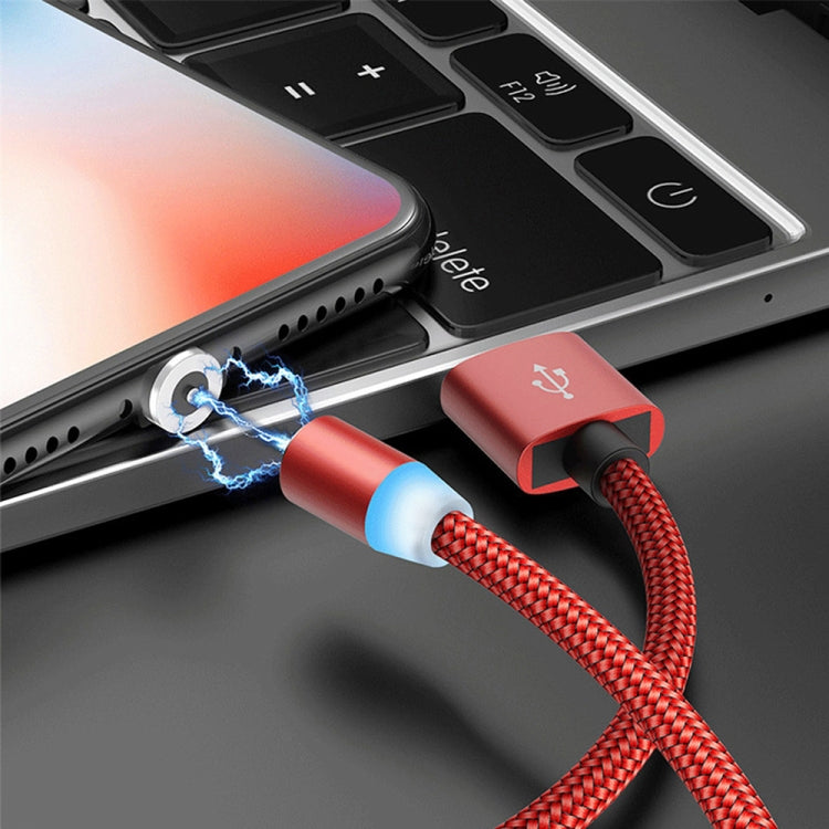 2 in 1 USB to 8 Pin + Micro USB Magnetic Metal Interface Nylon Braided Charging Cable, Length: 1m(Red) - Charging Cable & Head by buy2fix | Online Shopping UK | buy2fix