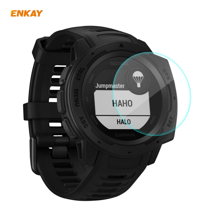 For Garmin Instinct Tactical ENKAY Hat-Prince 0.2mm 9H 2.15D Curved Edge Tempered Glass Screen Protector  Watch Film - Screen Protector by ENKAY | Online Shopping UK | buy2fix