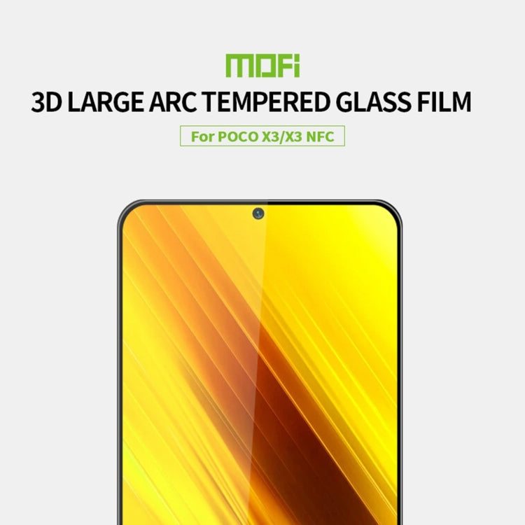 For Xiaomi Poco X3 / X3 NFC MOFI 9H 3D Explosion-proof Curved Screen Tempered Glass Film(Black) -  by MOFI | Online Shopping UK | buy2fix