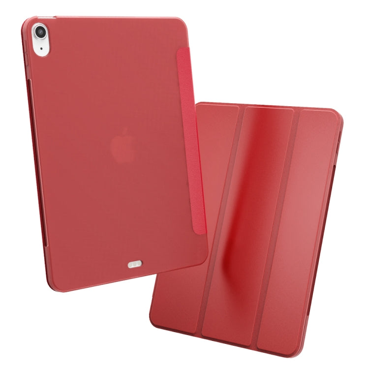 For iPad Air 2022 / 2020 10.9 Three-folding Surface PU Leather TPU Matte Soft Bottom Case with Holder & Sleep / Wake-up Function(Rose gold) - iPad Air (2022) / (2020) 10.9 Cases by buy2fix | Online Shopping UK | buy2fix