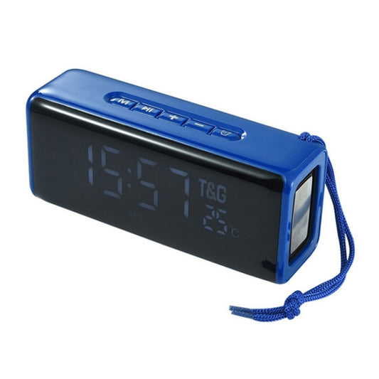 T&G TG174 TWS Mmirror Bluetooth Speaker, Support Alarm Clock / Time & Temperature Display / Micro SD Card / FM / MP3(Blue) - Desktop Speaker by T&G | Online Shopping UK | buy2fix