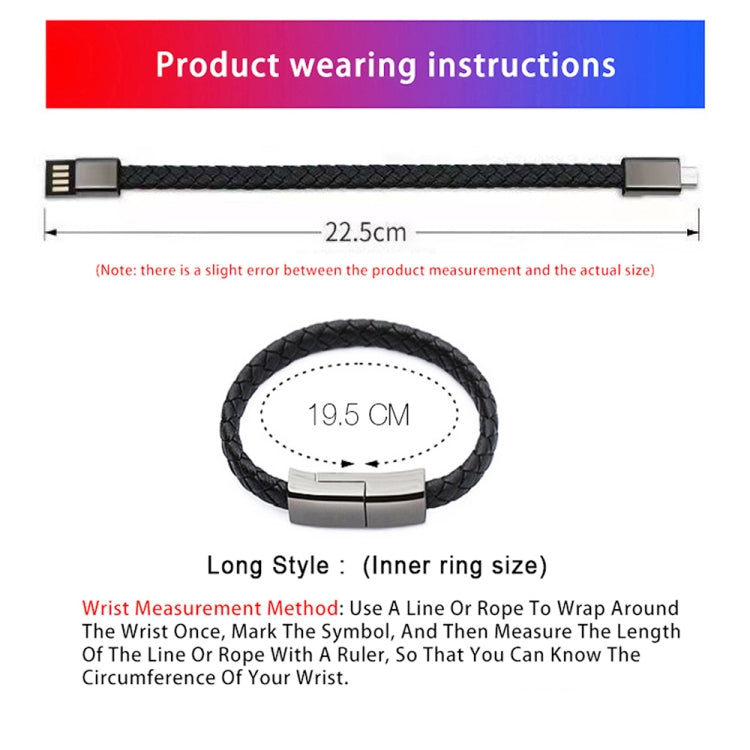 XJ-28 3A USB to 8 Pin Creative Bracelet Data Cable, Cable Length: 22.5cm(Black) - Multifunction Cable by buy2fix | Online Shopping UK | buy2fix