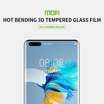 For Huawei Mate 40 MOFI 9H 3D Explosion Proof Hot Bending Full Screen Covered Tempered Glass Film(Black) - Huawei Tempered Glass by MOFI | Online Shopping UK | buy2fix