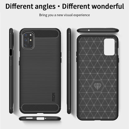 For OnePlus 8T MOFI Gentleness Series Brushed Texture Carbon Fiber Soft TPU Case(Black) - OnePlus Cases by MOFI | Online Shopping UK | buy2fix