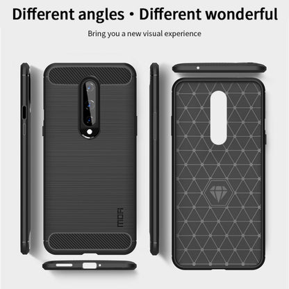 For OnePlus 8 MOFI Gentleness Series Brushed Texture Carbon Fiber Soft TPU Case(Red) - OnePlus Cases by MOFI | Online Shopping UK | buy2fix