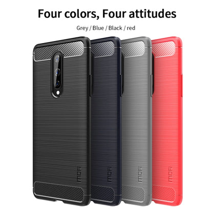 For OnePlus 8 MOFI Gentleness Series Brushed Texture Carbon Fiber Soft TPU Case(Red) - OnePlus Cases by MOFI | Online Shopping UK | buy2fix