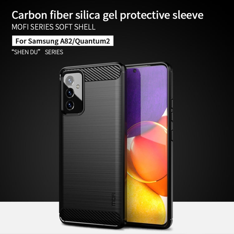 For Samsung Galaxy A82 / Quantum2 MOFI Gentleness Series Brushed Texture Carbon Fiber Soft TPU Case(Black) - Galaxy Phone Cases by MOFI | Online Shopping UK | buy2fix