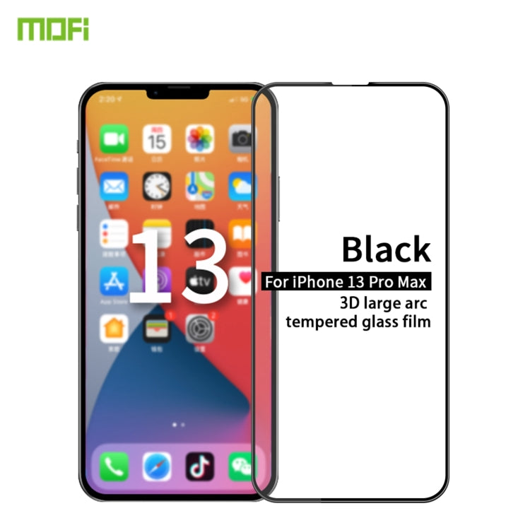 For iPhone 13 Pro Max MOFI 9H 3D Explosion-proof Curved Screen Tempered Glass Film (Black) - iPhone 13 Pro Max Tempered Glass by MOFI | Online Shopping UK | buy2fix