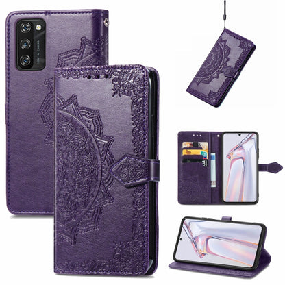 For Blackview A100 Mandala Embossing Pattern Horizontal Flip Leather Case with Holder & Card Slots & Wallet & Lanyard(Purple) - More Brand by buy2fix | Online Shopping UK | buy2fix