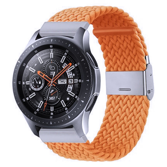 For Samsung Galaxy Watch 4 / Watch 5 20mm Nylon Braided Metal Buckle Watch Band(Orange) - Watch Bands by buy2fix | Online Shopping UK | buy2fix