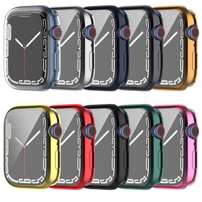 Shockproof TPU Full Protective Shell with Protective Film For Apple Watch Series 9 / 8 / 7 45mm(Transparent) - Watch Cases by buy2fix | Online Shopping UK | buy2fix