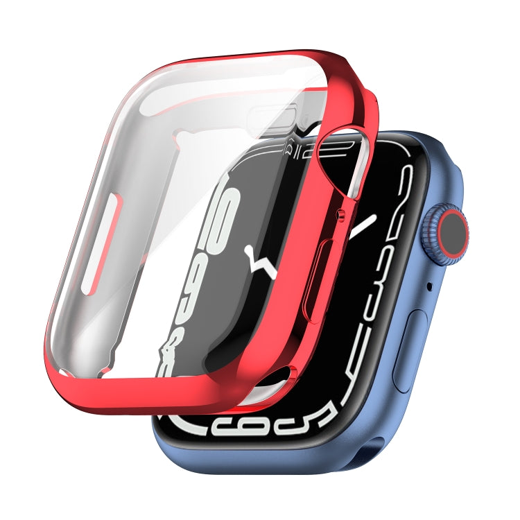 Shockproof TPU Full Protective Shell with Protective Film For Apple Watch Series 9 / 8 / 7 45mm(Transparent) - Watch Cases by buy2fix | Online Shopping UK | buy2fix