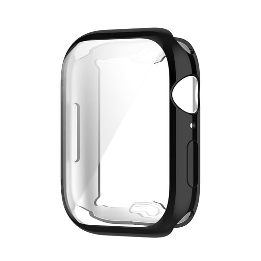 Shockproof TPU Full Protective Shell with Protective Film For Apple Watch Series 9 / 8 / 7 41mm(Black) - Watch Cases by buy2fix | Online Shopping UK | buy2fix