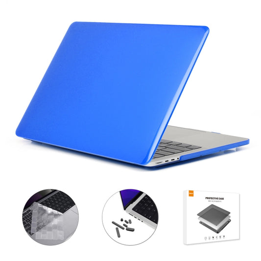 ENKAY Hat-Prince 3 in 1 Crystal Laptop Protective Case + TPU Keyboard Film + Anti-dust Plugs Set for MacBook Pro 16.2 inch A2485 2021/A2880 2023, Version:US Version(Dark Blue) - MacBook Pro Cases by ENKAY | Online Shopping UK | buy2fix