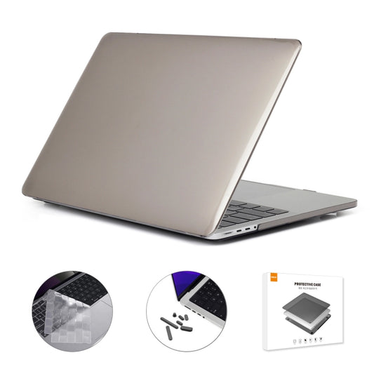 ENKAY Hat-Prince 3 in 1 Crystal Laptop Protective Case + TPU Keyboard Film + Anti-dust Plugs Set for MacBook Pro 16.2 inch A2485 2021/A2880 2023, Version:US Version(Grey) - MacBook Pro Cases by ENKAY | Online Shopping UK | buy2fix