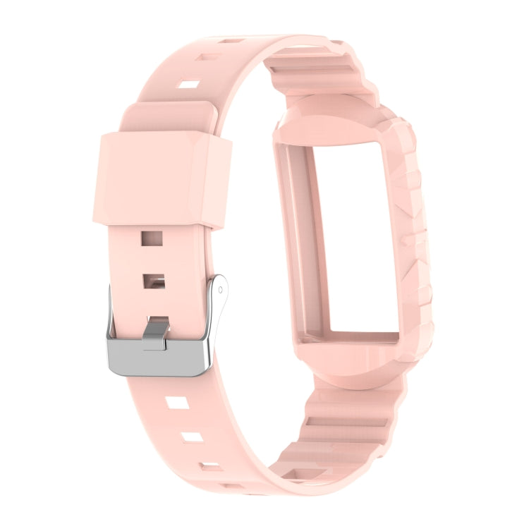 For Fitbit Charge 5 Silicone One Body Armor Watch Band(Pink) - Watch Bands by buy2fix | Online Shopping UK | buy2fix