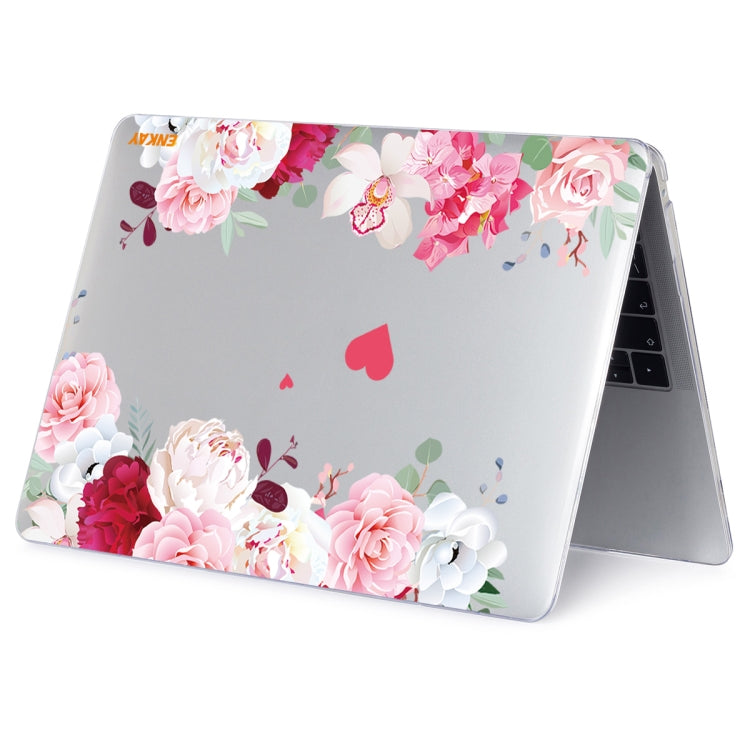 ENKAY Flower Series Pattern Laotop Protective Crystal Case For MacBook Pro 13.3 inch A2251 / A2289 / A2338 2020(Peony) - MacBook Pro Cases by ENKAY | Online Shopping UK | buy2fix